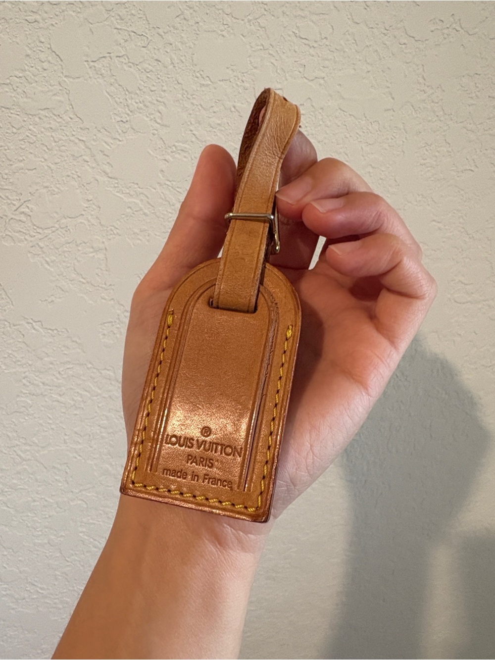 Louis Vuitton Tan Leather Luggage Tag